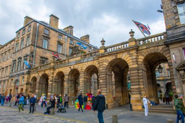 Edinburgh belediye binası, 253 High Street, Royal Mile, Edinburgh, İskoçya, İngiltere. Eski Edinburgh kasabası 1995 yılından beri UNESCO 'nun Dünya Mirasları Alanıdır.. 