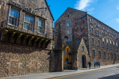 Edinburgh Holyrood Üniversitesi 'ndeki Old Moray Malikanesi 174 Canongate' deki Royal Mile, Edinburgh, İskoçya 'da. Eski kasaba Edinburgh bir Dünya Mirası Alanı. 