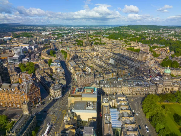 New Town Aerial View Princes Street Queensferry Street Shandwick Place — Stock Photo, Image