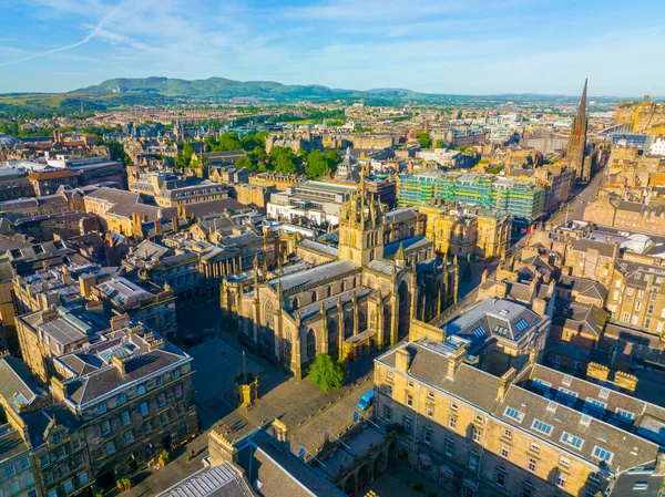Giles Cathedral Aka High Kirk Church Aerial View High Street — Stock Photo, Image