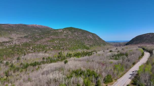Acadia National Park Aerial View Including Bar Harbor Bar Island — Stok video