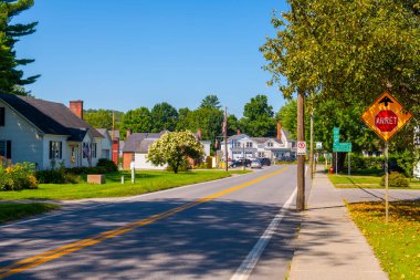 Rue Canusa Street is the only part of the Canada USA border runs down the middle of a street between Derby, Vermont, USA and Stanstead, Quebec, Canada. 