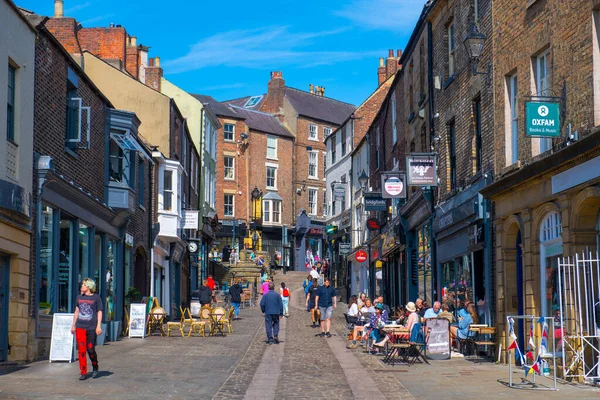 Historic Commercial Buildings Elvet Bridge Street Historic City Center Durham — Stock Photo, Image