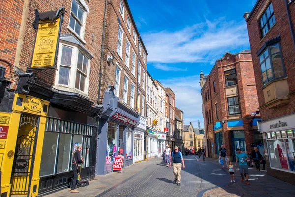 Historic Commercial Buildings Saddler Street Historic City Center Durham England — Foto de Stock