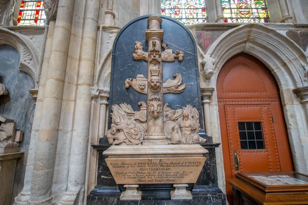 Captain John Baker Monument Westminster Abbey Church World Heritage Site — Stock Photo, Image