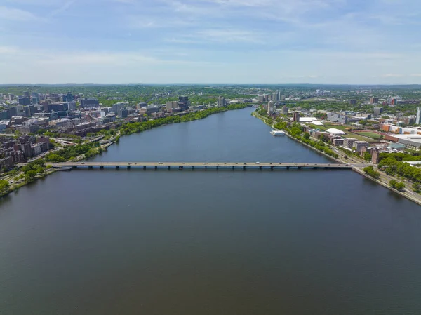 Boston Harvard Bridge Charles River Vista Aerea Che Collega Boston — Foto Stock