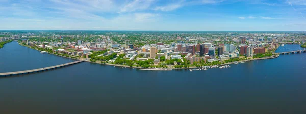 Nowoczesna Panorama Miasta Cambridge Tym Massachusetts Institute Technology Widok Lotu — Zdjęcie stockowe