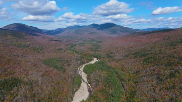White Mountain Ulusal Ormanı Pemigewasset River Vadisi Lincoln Woods Hava — Stok video