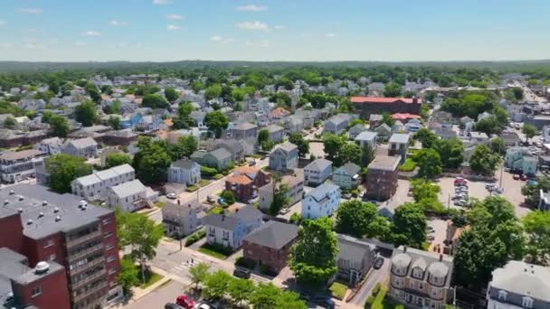 Waltham Wohngebiet Der Nähe Von Moody Street Luftaufnahme Der Stadt — Stockvideo