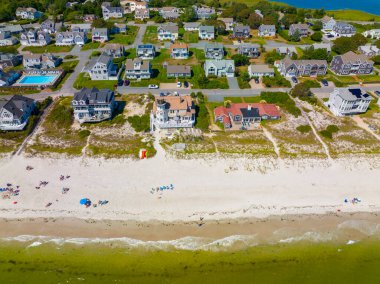 Martı Sahili Deniz Feneri manzarası Great Island 'da Martı Sahili, Batı Yarmouth, Cape Cod, Massachusetts MA, ABD. 