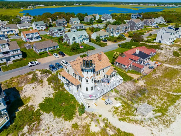 Sea Gull Beach Lighthouse Airview Great Island Next Seagull Beach — 스톡 사진