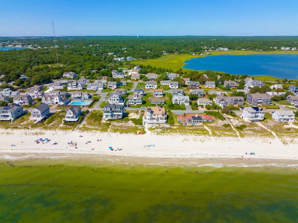 Sea Gull Beach Lighthouse Aerial View Great Island Next Seagull — Stock Photo, Image