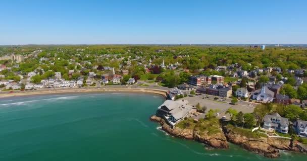 Kings Beach Luchtfoto Stad Van Swampscott Buurt Van Boston Massachusetts — Stockvideo