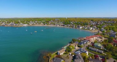 Boston, Massachusetts MA, ABD yakınlarındaki Swampscott kasabasında Balıkçılar Plajı hava manzarası. 