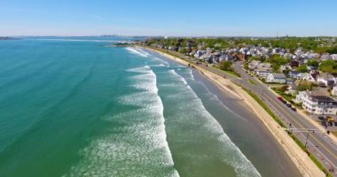 Boston, Massachusetts MA, ABD yakınlarındaki Swampscott kasabasındaki Kings Beach hava manzarası. 