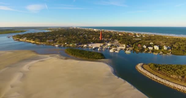 Ponce Leon Inlet Lighthouse National Historic Landmark Town Ponce Inlet — Stock video