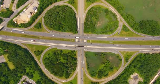 Interstate Highway 495 Teki Kavşağın Havadan Görüntüsü Abd Nin Littleton — Stok video