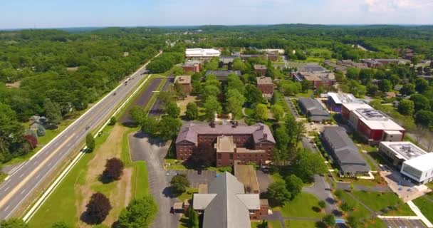 Merrimack College Vue Aérienne Été Dans Ville North Andover Massachusetts — Video