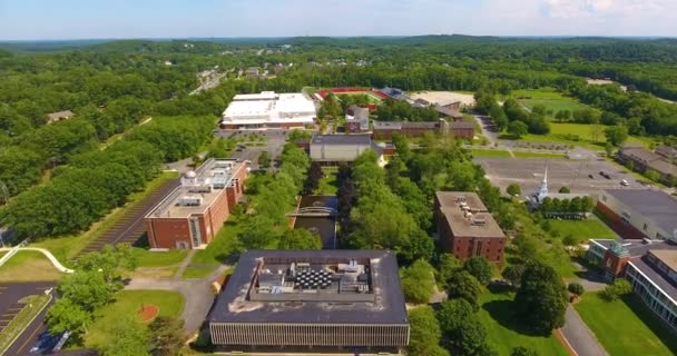 Воздушный Вид Меррилл Колледж Летом Городе Норт Андовер Штат Массачусетс — стоковое видео