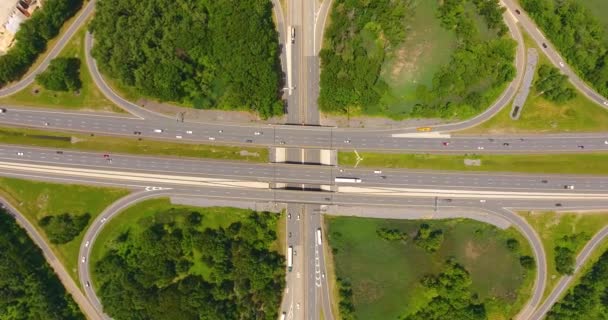 Flygfoto Över Utväxlingen Motorväg 495 Vid Avfart Med Route Staden — Stockvideo