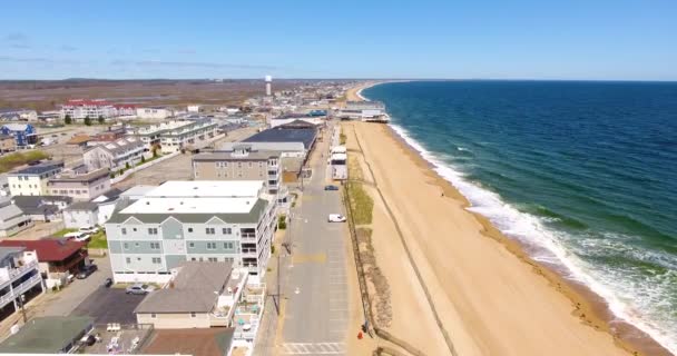 Pemandangan Udara Pantai Salisbury Termasuk Bersejarah Salisbury Beach Boardwalk Dan — Stok Video