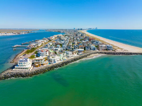 포인트 사진의 배경은 애틀랜틱 뉴저지 포트이다 Longport 최남단 마을이다 — 스톡 사진