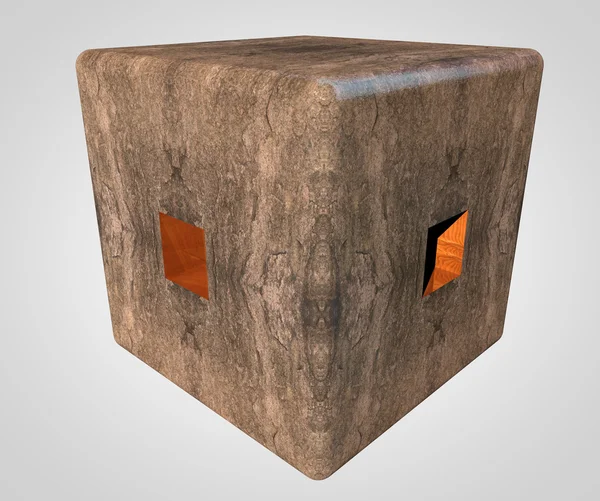 Stone cube — Stock Photo, Image