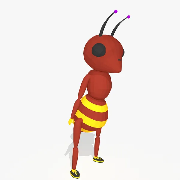 Kreslený mravenec nízké poly styl — Stock fotografie