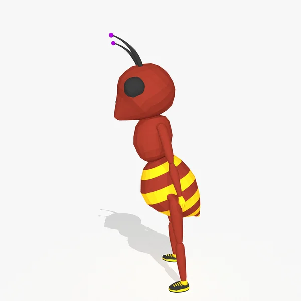 Cartone animato formica basso poli stile — Foto Stock