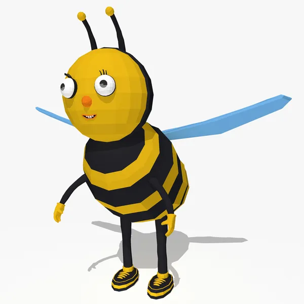 Cartoon bee low poly style — Stock Photo, Image