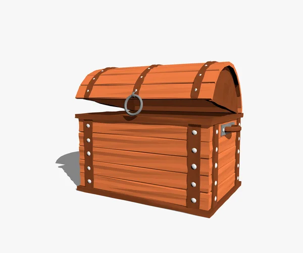 Cartoon wooden chest — Stock Photo, Image