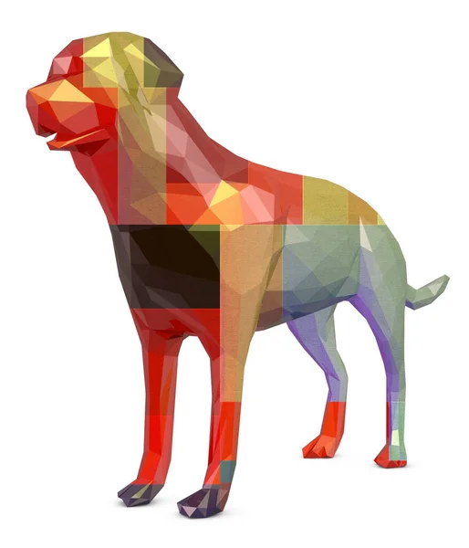 Dog Low Poly Белом Фоне — стоковое фото