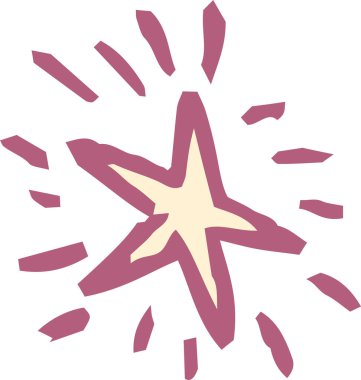 Bu, bir çocuğun çizdiği parlayan bir yıldızın çizimi. 