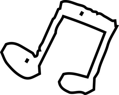 Bu çocuklar tarafından çizilmiş şirin bir müzik notası çizimi.