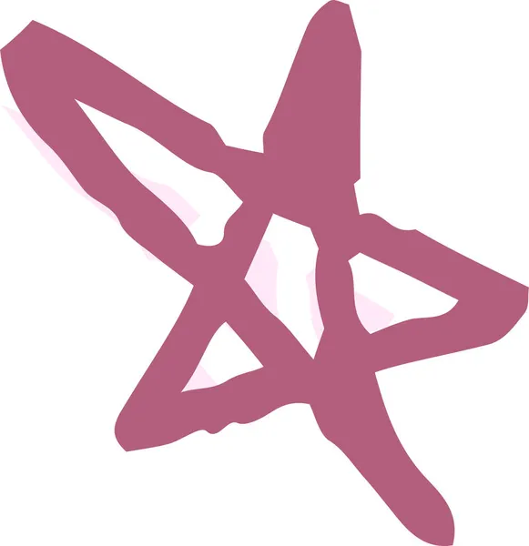这是由一个小孩画的一颗闪亮的星星的涂鸦 — 图库矢量图片