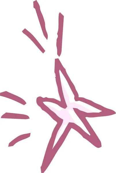 これは子供が描いた輝く星の落書きのイラストです — ストックベクタ