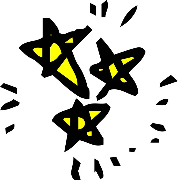Detta Illustration Doodle Lysande Stjärna Ritad Ett Barn — Stock vektor