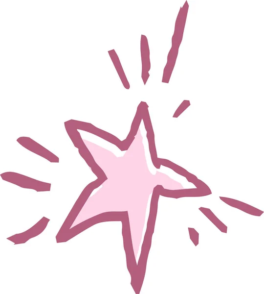 Esta Uma Ilustração Doodle Uma Estrela Brilhante Desenhada Por Uma — Vetor de Stock