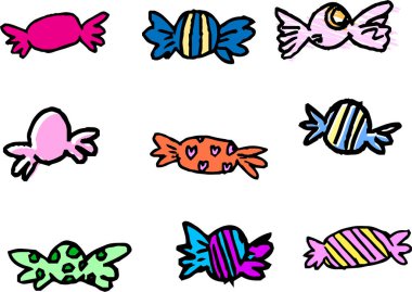 Bu çocukların çizdiği şeker ambalajının bir çizimi. 