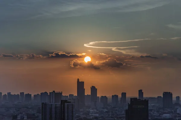 Bangkok Thajsko Června 2020 Krásný Výhled Město Bangkok Před Západem — Stock fotografie