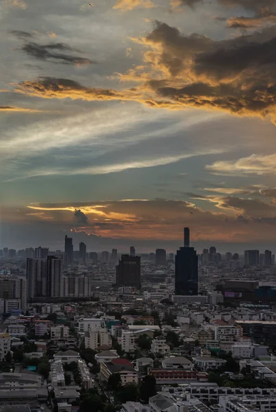 Bangkok Tayland Haziran 2020 Gün Batımından Önce Güzel Şehir Manzarası — Stok fotoğraf