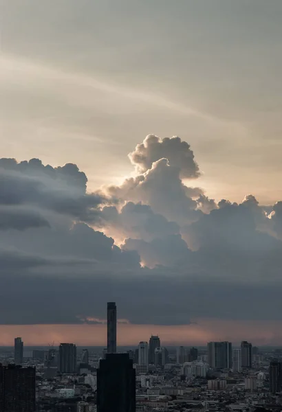 Bangkok Tajlandia Sierpnia 2021 Widok Lotu Ptaka Piękny Zachód Słońca — Zdjęcie stockowe