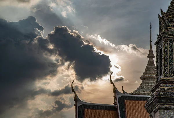 Bangkok Thailand Okt 2019 Das Dach Des Thailändischen Tempels Zusammen — Stockfoto