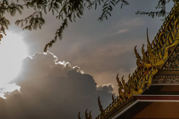 Bangkok Thailand Okt 2019 Das Dach Des Thailändischen Tempels Zusammen — Stockfoto