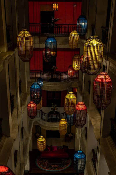 Bangkok Thailandia Feb 2020 Tradizionale Cinese Bambù Appeso Lanterne Handmade — Foto Stock