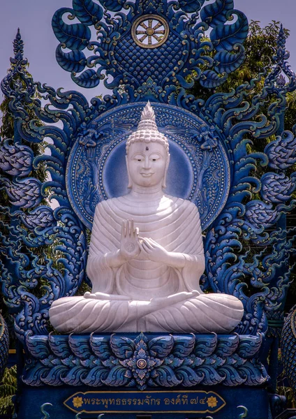 Чианг Рай Таиланд Сентября 2020 Скульптура Белого Будды Ват Ронг — стоковое фото