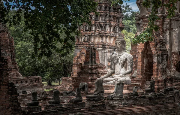 Aytthaya Thailand Aug 2020 Oud Boeddhabeeld Bij Wat Phra Mahathat — Stockfoto