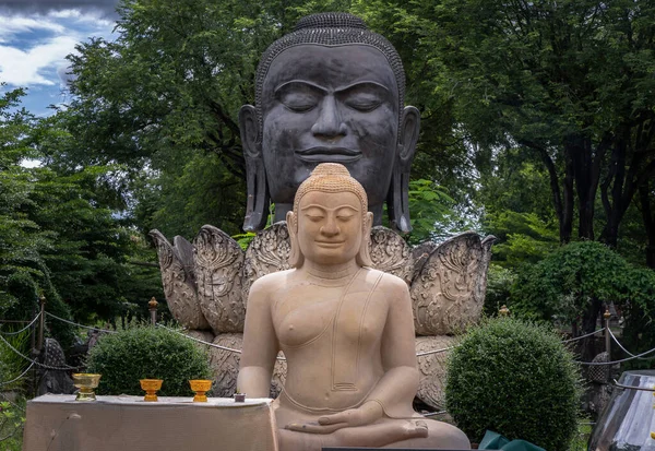 Aytthaya Tailândia Agosto 2020 Estátua Buda Cabeça Grande Estátua Buda — Fotografia de Stock
