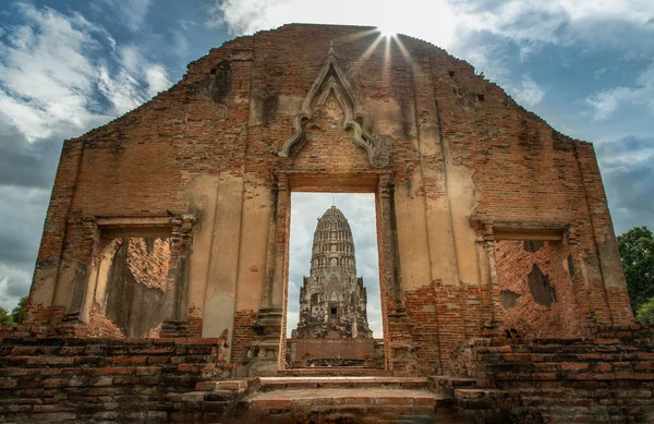 Aytthaya Tailândia Agosto 2020 Wat Ratchaburana Ruína Templo Budista Parque — Fotografia de Stock