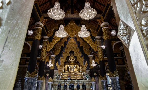 Lampang Thaiföld Sep 2019 Golden Buddha Image Wat Phra Doi — Stock Fotó